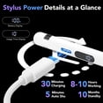 thumbnail image 4 of Stylus Pen for iPad 2018-2025, Faster Charge, LED Display, Tilt Sensitivity, Pixel Precision, Stylus Pen for iPad 11/10/9/8/7/6th Gen, Pro 12.9/11/13-inch M4, Air 3/4/5/M2/M3, Mini 5/6th, White, 4 of 7