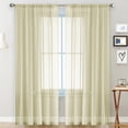 thumbnail image 1 of ZENGHUIJ Solid-Color Double-String Polyester Curtain Sheers Semi-Sheer Curtains Rod-Pocket Style Semi-Sheer Curtains, 1 of 6