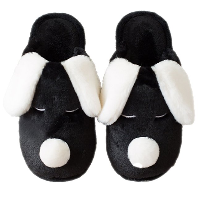 Winter Slides Unisex Non-skid Fuzzy Cute Dog Ear House Sandals Slip on Slippers