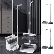 Sentmoon Brooms and Dustpan Brooms and Dustpan Set 3-in-1 Household Floor Brush Stainless Steel Handle Cleaning Combo for Home Office Easy Storage