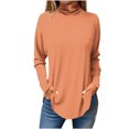 thumbnail image 1 of FAIWAD Chandails à Col Roulé pour Femmes à Manches Longues Basiques Superposition Ourlet en U Irrégulier sous-Vêtements Doux Tuniques, 1 of 3