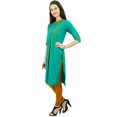 thumbnail image 4 of Phagun Kurti Droite à Col Mandarin pour Femmes, Motif Uni, Robe Ethnique Indienne de Designer, 4 of 6
