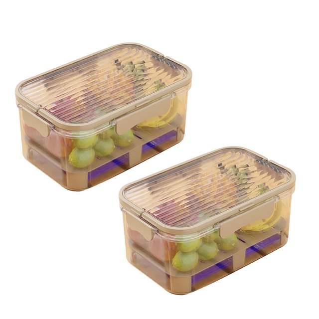A Must Have For Picnics! Outdoor Portable Double Layer Fresh Keeping Box With Ice Box Mobile Small Refrigerator Lunch Box Fruit Box Portable Outing Keep Food Fresh!