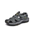 thumbnail image 1 of LUXUR Men's Fisherman Sandal Drawstring Sandals Non-Slip Beach Shoe Comfortable Driving Shoes Men Gray 6, 1 of 7