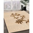 thumbnail image 3 of Ahgly Company Tapis d'Intérieur Lavable à la Machine, Carré, Transitionnel, Brun Sable Brun, Tapis de Zone, 6 Pieds Carré, 3 of 7