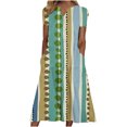 thumbnail image 2 of SMihono Robe d'Été Bohème pour Femmes Grande Taille Mode Décontractée d'Été avec Poches Manches Courtes Imprimée Col en V, 2 of 4
