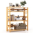 thumbnail image 1 of Gymax 4-Tier Bookshelf Floor Storage Shelf w/ Rubber Wood Frame Anti-Toppling Kits, 1 of 10