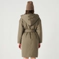 thumbnail image 2 of Devoted hooded puffer trench coat with a belt, 2 of 4