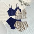 thumbnail image 4 of Birdeem Ensemble de Pyjama 2 Pcs pour Femmes Bretelles Solides Dentelle Shorts, 4 of 4