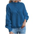 thumbnail image 1 of Yuyuzo Chandails pour Femmes Manches Longues Col Rond Pull Tricoté Automne Hiver Décontracté Couleur Unie Chandails, 1 of 6