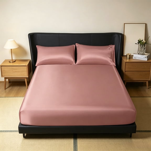 Iumwxz Drap-Housse pour Lit Double Antidérapant Protège-Matelas Extensible Fibre Douce Durable Anti-Froissement Maintien Sécurisé pour Maison Enfants Animaux de Compagnie Housse de Lit Confort Rose