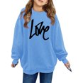 thumbnail image 1 of PMVFHDE Chandail à Col Rond pour Fille, Imprimé, à Manches Longues, Chandail à Capuchon pour Filles, Bleu, 2-3 Ans, 1 of 3