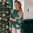 thumbnail image 4 of 2025 Femmes Noël Flocon de Neige Tricoté Gilet de Chandail pour Femmes Sans Manches Col Roulé Chandail Manches Longues Col Rond Motif Gilet de Chandail Col Imprimé Chandail, 4 of 6