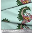 thumbnail image 3 of Soimoi Moss Georgette Fabric Peacock Block Print Sewing Fabric Yard 42 Inch Wide, 3 of 3