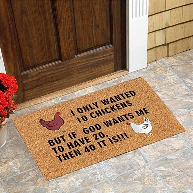 Yhmxh Bathroom Rugs Funny Chicken Pattern Welcome Doormats Indoor And Outdoor Home Decoration Mat Housewarming Gift Mats Living Room Rug Bath Mat for Home and Kitchen Bathroom