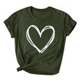 thumbnail image 2 of Styesk T-Shirts pour Femmes Confortables Doux Col Rond T-Shirts Chandail Mode Léger Manches Courtes T-shirt Saint-Valentin Graphique Décontracté Grande Taille Hauts Imprimé Cœur Hauts de Sortie, 2 of 3