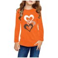thumbnail image 1 of RXIRUCGD Chemises à Manches Longues pour Filles, Col Rond Mignon, Blouses Décontractées Élégantes (Orange, Taille : 7 Ans), 1 of 5