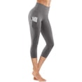 thumbnail image 4 of DPTALR Women's Quick Dry Solid Pocket Capris Yoga Pants, 4 of 4