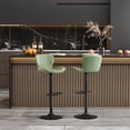 thumbnail image 1 of Walsunny Adjustable Bar Stools Set of 2 Leather Upholstered Swivel Counter Stools Counter Height Bar Stools with Large Base, Room Bar, Green, 1 of 5