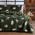 thumbnail image 3 of Couvre-lit Lodge  Courtepointe Format Double/grand Lit avec 2 Taies d'Oreiller. Ensemble de Courtepointe Réversible 3 Pcs pour Toutes les Saisons de Style Cabane. Couvre-Lit Rustique Ensemble de Literie. Rio Ridge Collection (Vert Forêt), 3 of 4