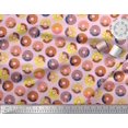 thumbnail image 3 of Soimoi Moss Georgette Fabric Donuts Food Print Fabric by The Yard 42 Inch Wide, 3 of 5