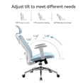 thumbnail image 4 of SIHOO M18 Office Chair, Mesh Computer Ergonomic Chair with Adjustable Lumbar Support, High Back Chair for Big and Tall, Blue, 4 of 9