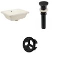 thumbnail image 1 of 18.25-in. W Rectangle Bathroom Undermount Sink Set In Biscuit - Black Hardware - Overflow Drain Incl. AI-20590, 1 of 9