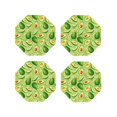 thumbnail image 1 of Vsdgher Green Avocado Print Leather Coasters for Drinks, Durable Drink Coasters 4 Set for Tabletop Protection, Luxurious Home Décor and Housewarming Gift-Octagon, 1 of 6