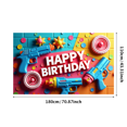 thumbnail image 2 of Colorful Arcade Themed Happy Birthday Banner Backdrop Party Decorations for Birthday Party Gaming Themed Events Photography Props Photo Booth Setups, 2 of 3