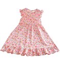 thumbnail image 2 of LOVZFMLL Girls' Summer Solid Color Short Sleeve Round-Neck Mesh Princess Dress For Kids, 2 of 3