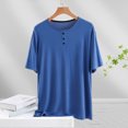 thumbnail image 2 of Erwazi Hauts de Pyjama pour Femmes Doux T-Shirt à Manches Courtes Chemises de Nuit T-Shirt à Col en V Haut de Pjs Vêtements de Nuit, 2 of 4