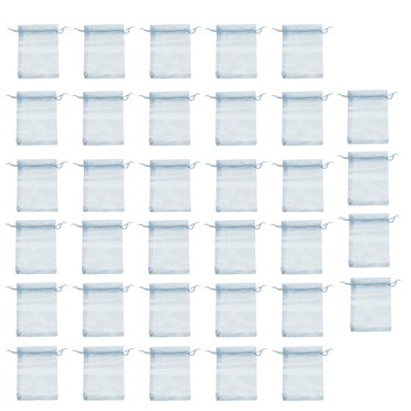 13*18cm Organza Drawstring Gift Bags Wedding Favor Bags Jewellery Pouches - 50 pcs/set (Blue)