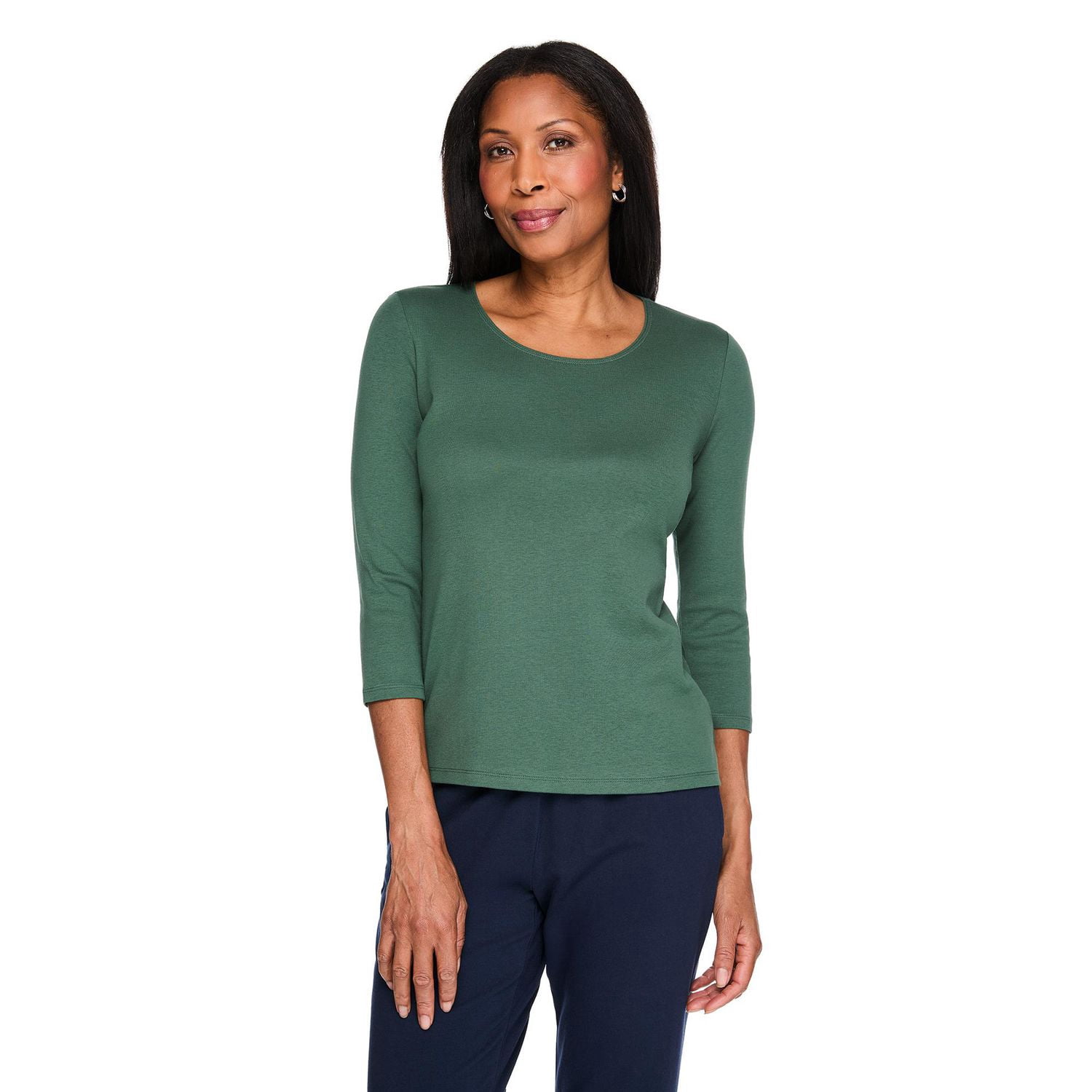 T-shirt à encolure dégagée Karen Scott pour femmes