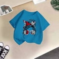thumbnail image 5 of LUOGENLI T-Shirt pour Filles Enfant Filles Mignon Imprimé Graphique Col Rond Manche Courte Tee Été Décontracté T-Shirt Chandails pour Filles Tendance Été Plus Marine 9-10 Ans, 5 of 5