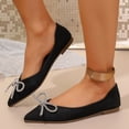 thumbnail image 2 of Wo-Fusoul Flat Shoes for Women, Fashionable Casual Pointed-Toe Soft-Sole Spring Style with Rhinestone Embellishment, Black, 2 of 6