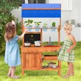 thumbnail image 2 of Gymax Mud Kitchen Wooden Pretend Play Kitchen w/ Height Adjustable Canopy, 2 of 10
