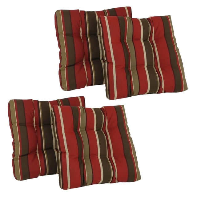 19-inch Squared Spun Polyester Tufted Dining Chair Cushion (Set of Four)