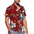 thumbnail image 1 of Pisexur Shirts for Man T Hommes Mode Décontractée Col Rabattu Impression Manches Courtes Chemise Boutonnée Blouse Vin,S Chemises de Golf Hommes & Chemises Hommes, 1 of 7