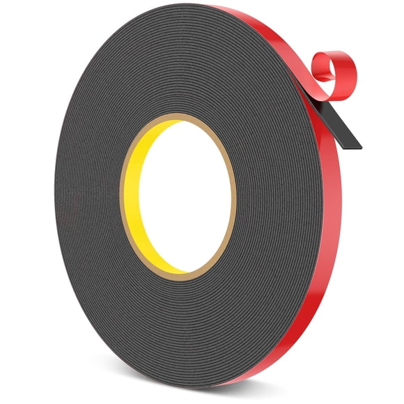 HitLights Double Sided Tape Heavy Duty, 1/2 in x 50 ft, Adhesive Mounting Tape Waterproof, Strong Double Stick Foam Tape for Walls Poster Automotive