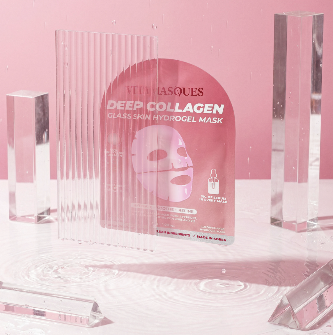 Masque hydrogel au collagène profond à changement de couleur