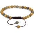 thumbnail image 1 of Bracelet Ajustable Unisexe en Perles Rondes de 6 mm avec Jaspe Photo en Oowyhee Naturel, 1 of 3