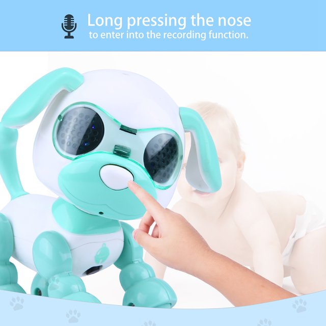 Chien Intelligent, Jouet Robot Chien Animal de Compagnie Marchant Son Chiot Robot Animal de Compagnie, Chien Intelligent Portable Interactif Filles Maison École pour Enfants