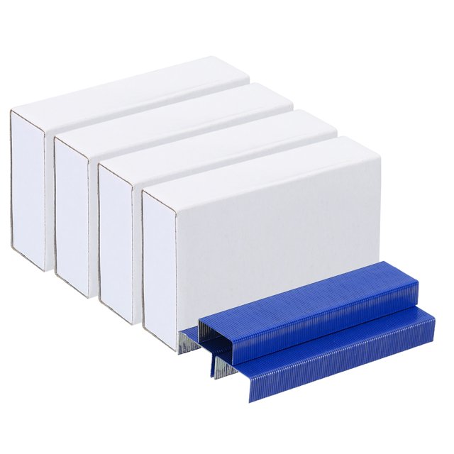 Unique Bargains Staples for Stapler, 4 Pack(1000Pcs Staples Per Pack) 26/6 Standard 1/4 Inch Length Staples Jam Free Blue
