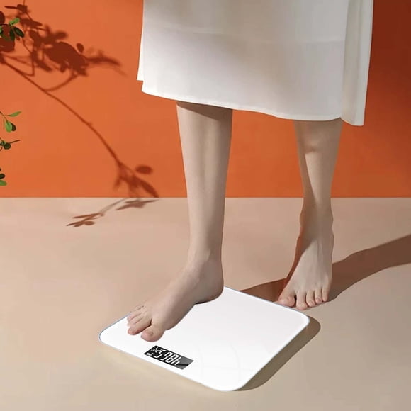 ABPWLY Electronic Body Weight Scale USB Charging Digital Bathroom Scale High Precision Weighing Sensor 26x26cm Black White