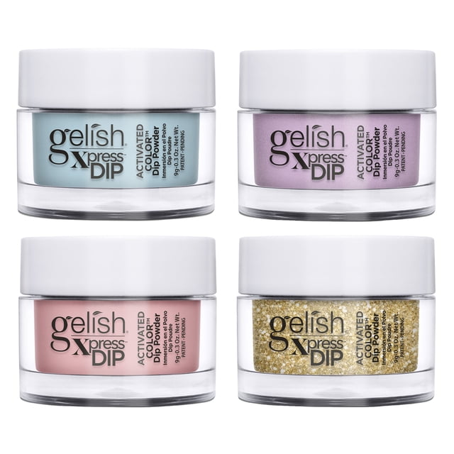 Gelish Mini Xpress Dip 9 G ColorFusion Nail Dip Powder Jar Set, 4 Pack