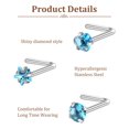 thumbnail image 2 of MesaSe 36Pcs Nose Rings 20G Nose Screws Rings Set Cubic Zirconia Nose Piercing Jewelry Women, 2 of 8