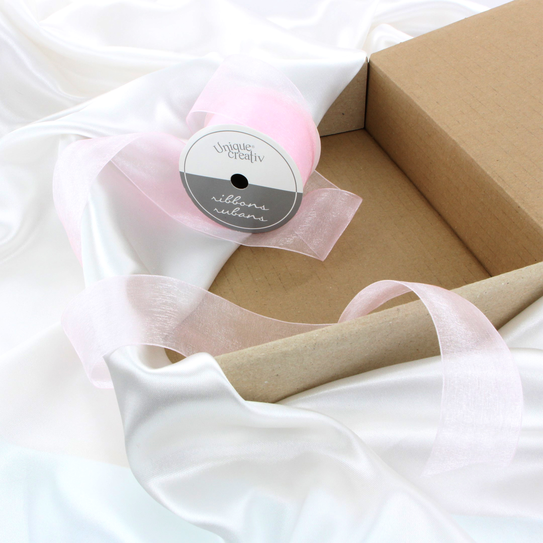 UNIQUE CREATIV, Ribbon, Organza, Pink, 38mm × 2.7m (1.5" × 9ft)