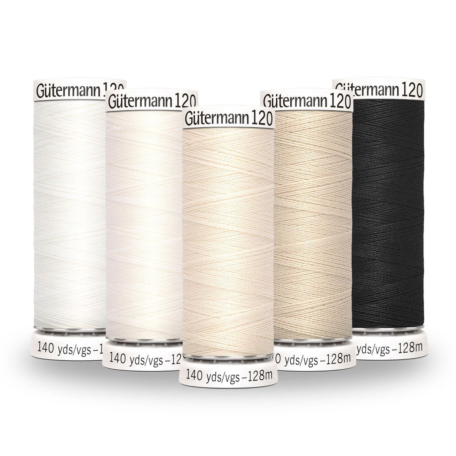 GÜTERMANN Sew-All Polyester Thread No. 120 Colour Gradient 5-Pack, 128 m (140 yd)