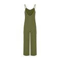 thumbnail image 4 of RKSTN Jumpsuits for Women 2024 V Neck Sleeveless Jumpsuits Spaghetti Straps Solid Color Loose Plus Size Long Pants Rompers with Pockets, 4 of 4