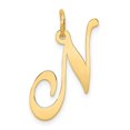 thumbnail image 1 of Diamond2Deal 14K Pendentif Lettre N Initiale en Or Jaune Grand Script pour Femmes, 1 of 5